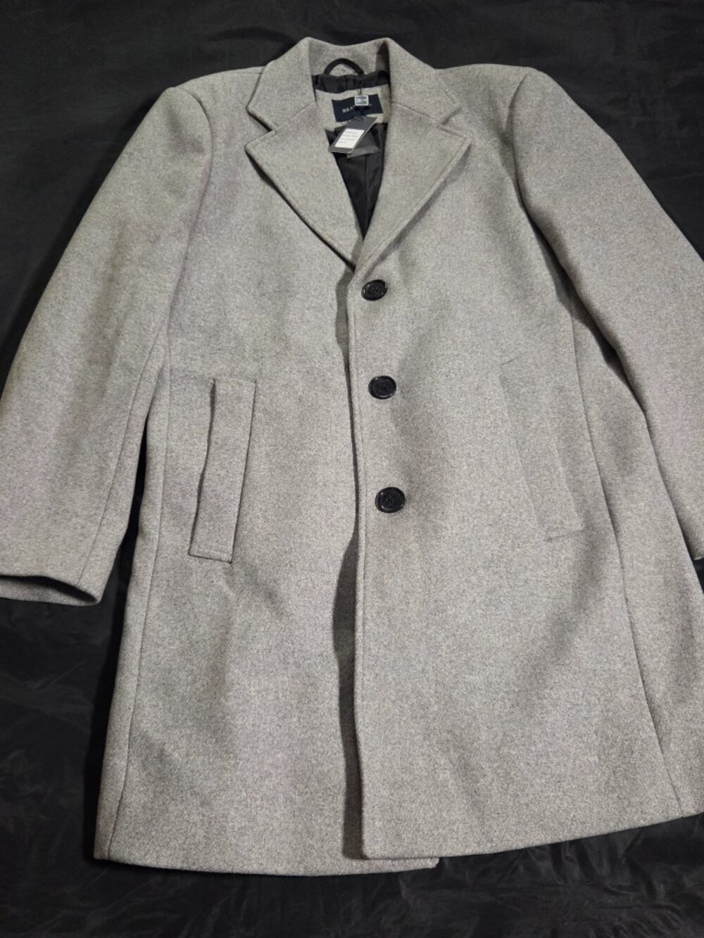 BRAVEMAN Men's Gray 3/4 Overcoat Size Medium Wool Blend NWT